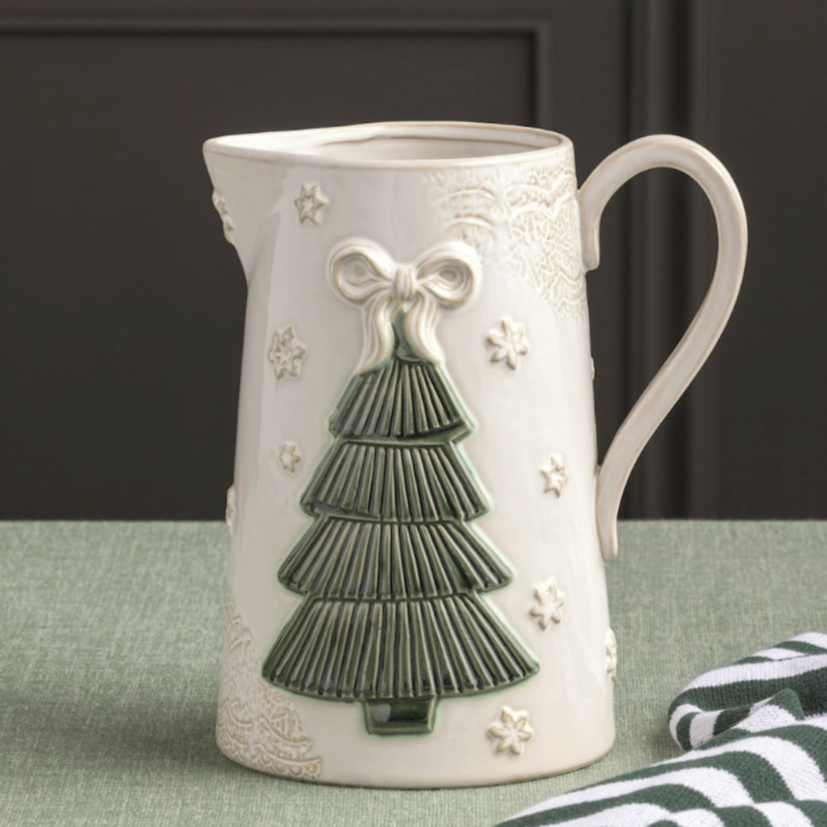 Christmas Tree Ceramic Pitcher
