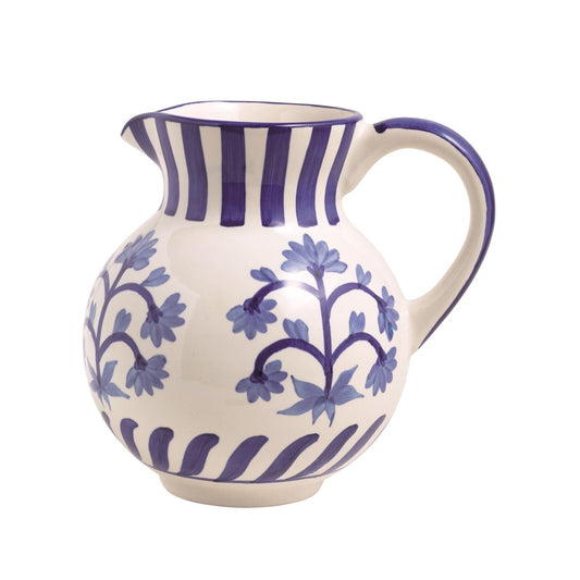 Blue Floral Ceramic Pitcher