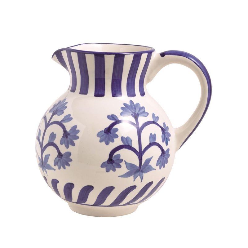 Blue Floral Ceramic Pitcher